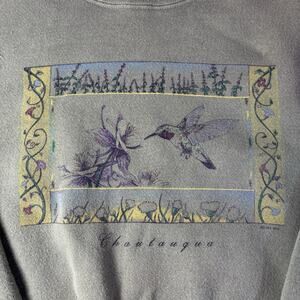 Vintage HL Miller Gold Crew Neck Sweatshirt Chautauqua Graphic 90s Large USA